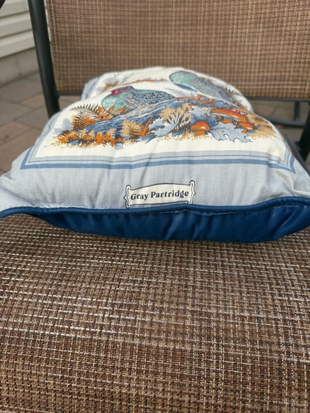 Vintage Gray Partridge  Print Decorative Pillow - Picture 3 of 6